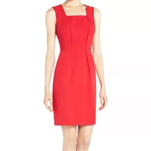Red bcbgmaxazria sheath dress